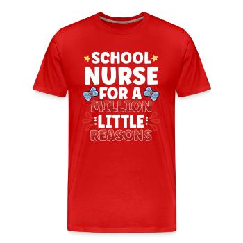 School Nurse Nursing Clinic Medical Stuff School - Men's Premium Organic T-Shirt - red - Front - Damien (186cm)