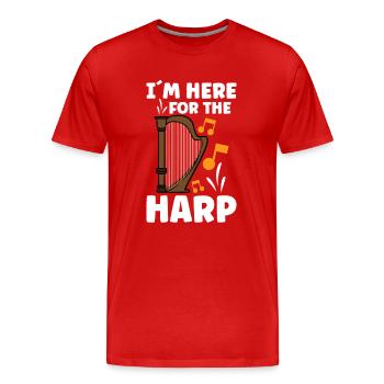 Harp Musical Instrument Harp Teacher - Men's Premium Organic T-Shirt - red - Front - Damien (186cm)