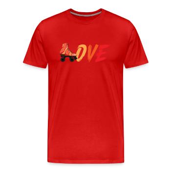 Roller Skate Roller Skating Roller Derby - T-shirt bio Premium Homme - rouge - Devant - Damien (186cm)