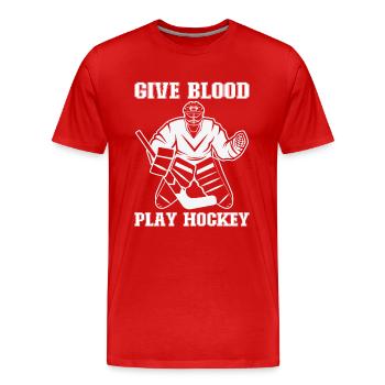 Eishockey-spieler Lustiger Eishockey-team-tormann - Männer Premium Bio T-Shirt - Rot - Vorne - Damien (186cm)