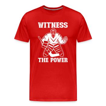 Eishockey-spieler Lustiger Eishockey-team-tormann - Männer Premium Bio T-Shirt - Rot - Vorne - Damien (186cm)