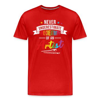 Artist Painter Draughtsman Art - Men's Premium Organic T-Shirt - red - Front - Damien (186cm)