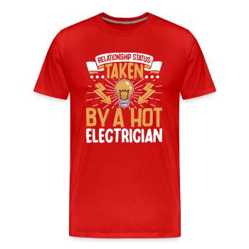 Elektriker Elektroingenieur Lineman Electrical - Männer Premium Bio T-Shirt - Rot - Vorne - Damien (186cm)