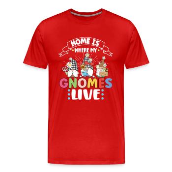 Garden Gnomes Gnome Lover Funny Gnome Gardening - Men's Premium Organic T-Shirt - red - Front - Damien (186cm)