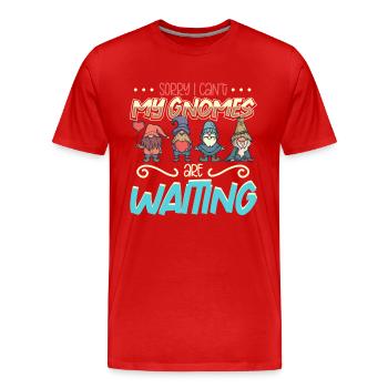 Gnomes de jardin Gnome Amant Drôle de Gnome Jardinage - T-shirt bio Premium Homme - rouge - Devant - Damien (186cm)