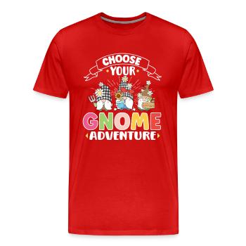 Gnomes de jardin Gnome Amant Drôle de Gnome Jardinage - T-shirt bio Premium Homme - rouge - Devant - Damien (186cm)