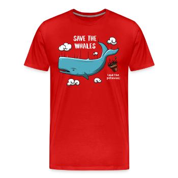 Save Whales - T-shirt bio Premium Homme - rouge - Devant - Damien (186cm)