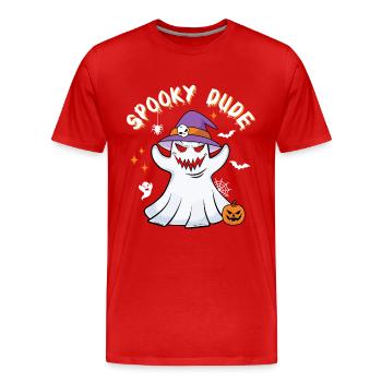 Spooky Dude Kumpel Geist Spuk Halloween - Männer Premium Bio T-Shirt - Rot - Vorne - Damien (186cm)