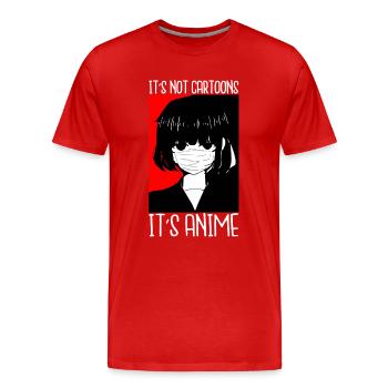 Ce n’est pas des dessins animés son anime - T-shirt bio Premium Homme - rouge - Devant - Damien (186cm)