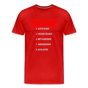 DER PERFEKTE TAG - Gamer die zocken 24 / 7 - Männer Premium Bio T-Shirt - Rot - Vorne - Damien (186cm)