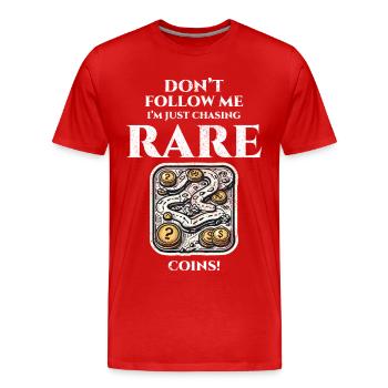 Numismatique de collection de pièces de monnaie - T-shirt bio Premium Homme - rouge - Devant - Damien (186cm)