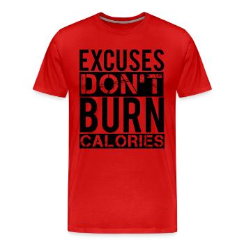 Excuses - T-shirt bio Premium Homme - rouge - Devant - Damien (186cm)