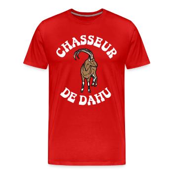 chasseur de dahu - T-shirt bio Premium Homme - rouge - Devant - Damien (186cm)