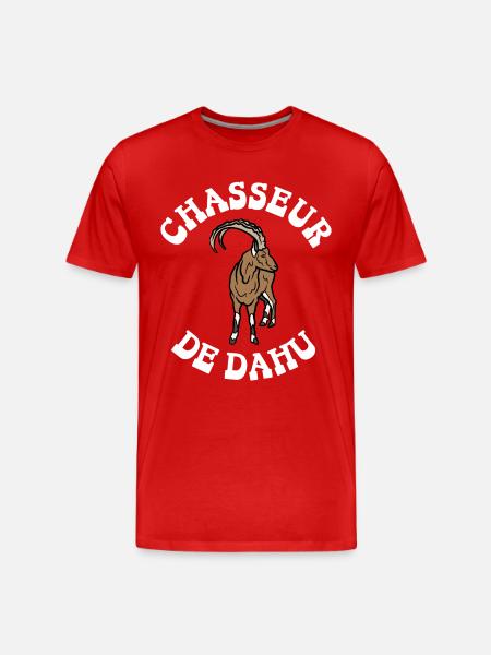 chasseur de dahu - T-shirt bio Premium Homme - rouge