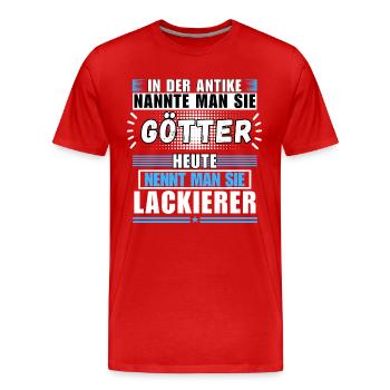 Les dieux dans l’Antiquité. Aujourd’hui peintre - T-shirt bio Premium Homme - rouge - Devant - Damien (186cm)