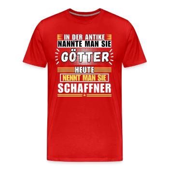 Dieux dans l'Antiquité. Chef d'orchestre aujourd'hui - T-shirt bio Premium Homme - rouge - Devant - Damien (186cm)