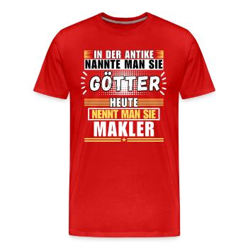 Dieux dans l'Antiquité. Aujourd'hui un courtier - T-shirt bio Premium Homme - rouge - Devant - Damien (186cm)