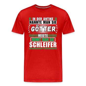 Männer werden Schleifer - Männer Premium Bio T-Shirt - Rot - Vorne - Damien (186cm)