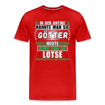 Götter in der Antike. Heute Lotse - Männer Premium Bio T-Shirt - Rot - Vorne - Damien (186cm)