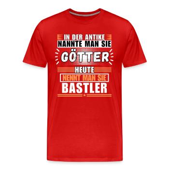 Gods in Antiquity. Today's Hobbyist - Men's Premium Organic T-Shirt - red - Front - Damien (186cm)