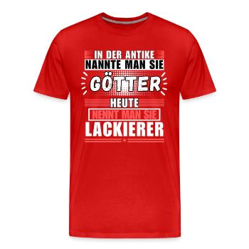 Les dieux dans l’Antiquité. Aujourd’hui peintre - T-shirt bio Premium Homme - rouge - Devant - Damien (186cm)