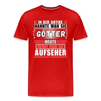 Les dieux dans l’Antiquité. Aujourd’hui Surveillant - T-shirt bio Premium Homme - rouge - Devant - Damien (186cm)