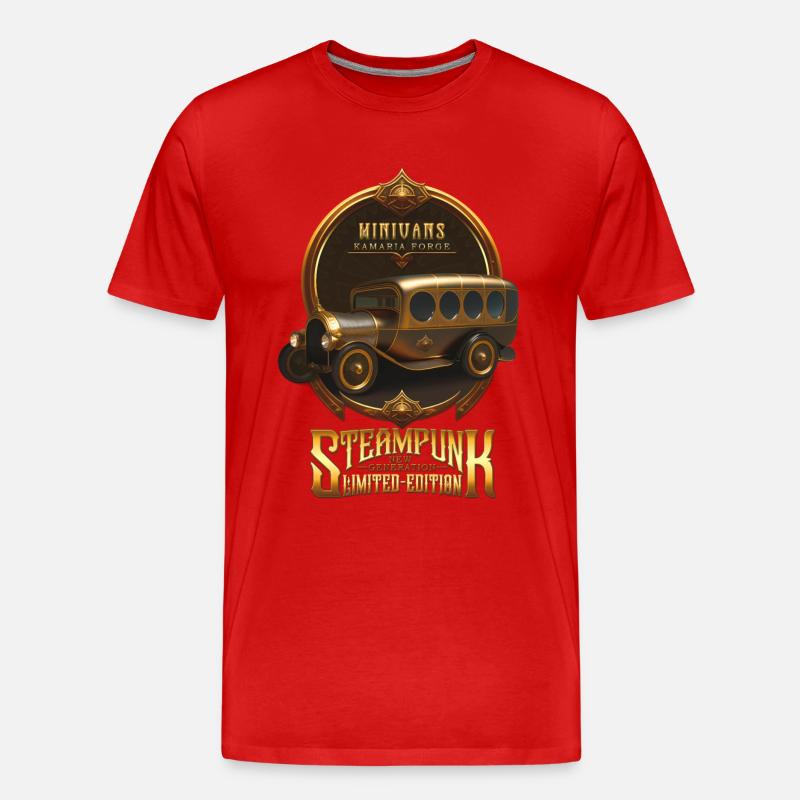 STEAMPUNK OLDTIMER OLDTIMER RETRO VAN - Männer Premium Bio T-Shirt - Rot