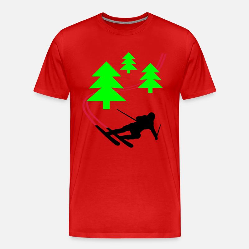 Wald Ski - Männer Premium Bio T-Shirt - Rot