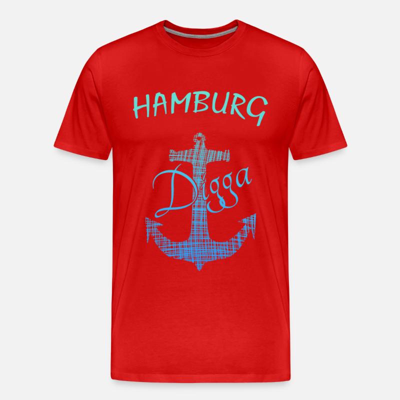 Anker Hamburg Digga - Männer Premium Bio T-Shirt - Rot