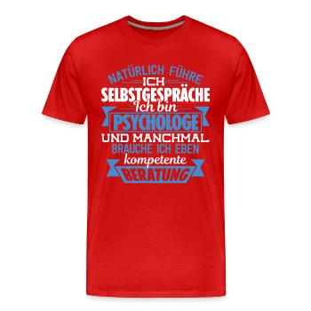 PSYCHOLOGE - KOMPETENTE BERATUNG - Männer Premium Bio T-Shirt - Rot - Vorne - Damien (186cm)