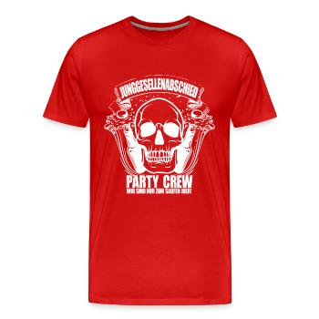 Junggesellenabschied Party Crew Feiern Hochzeit - Männer Premium Bio T-Shirt - Rot - Vorne - Damien (186cm)