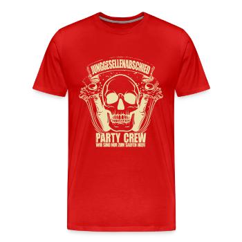 Junggesellenabschied Party Crew Feiern Hochzeit - Männer Premium Bio T-Shirt - Rot - Vorne - Damien (186cm)