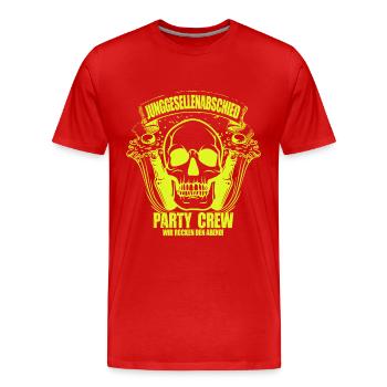 Junggesellenabschied Party Crew Feiern Hochzeit - Männer Premium Bio T-Shirt - Rot - Vorne - Damien (186cm)