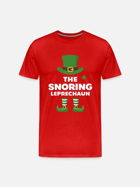The Snoring Leprechaun - Men's Premium Organic T-Shirt - red