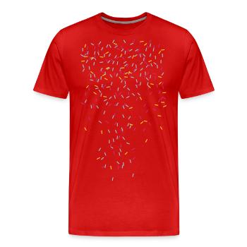 Konfetti - Männer Premium Bio T-Shirt - Rot - Vorne - Damien (186cm)