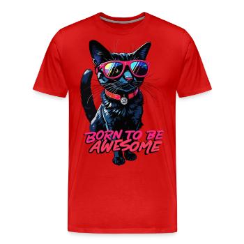 Geboren, um großartig zu sein - Männer Premium Bio T-Shirt - Rot - Vorne - Damien (186cm)