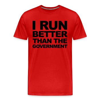 Run - Männer Premium Bio T-Shirt - Rot - Vorne - Damien (186cm)
