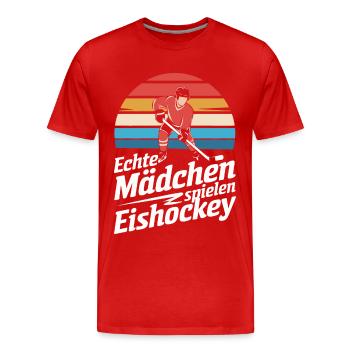 Hockey Hockey Sports Hockey Players - Men's Premium Organic T-Shirt - red - Front - Damien (186cm)