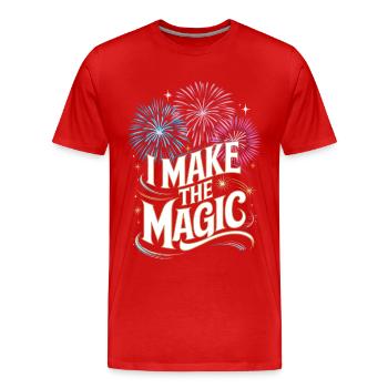 Pyrotechnie Feux d’artifice Pyrotechnie - T-shirt bio Premium Homme - rouge - Devant - Damien (186cm)