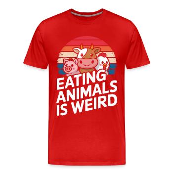 Végétarien Végétalien Végétarien Végétarien - T-shirt bio Premium Homme - rouge - Devant - Damien (186cm)