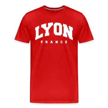 Lyon - T-shirt bio Premium Homme - rouge - Devant - Damien (186cm)