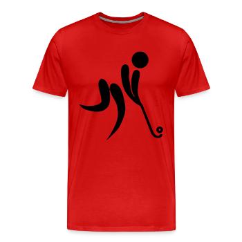field hockey os - Men's Premium Organic T-Shirt - red - Front - Damien (186cm)