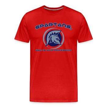 spartans - Men's Premium Organic T-Shirt - red - Front - Damien (186cm)