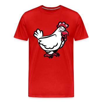 Doux de poulet - T-shirt bio Premium Homme - rouge - Devant - Damien (186cm)