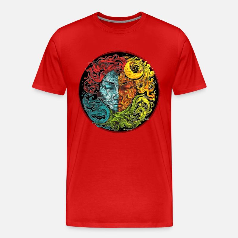 Die vier Elemente - Männer Premium Bio T-Shirt - Rot