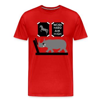 Fitness - Männer Premium Bio T-Shirt - Rot - Vorne - Damien (186cm)