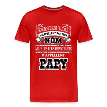 Meilleur grand-père papou cadeau humour papi papy - T-shirt bio Premium Homme - rouge - Devant - Damien (186cm)