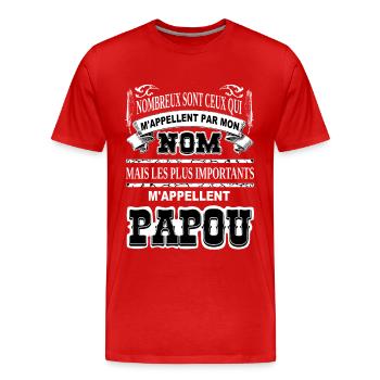 Meilleur grand-père papou cadeau humour papi papy - T-shirt bio Premium Homme - rouge - Devant - Damien (186cm)