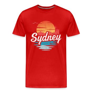 Sydney - T-shirt bio Premium Homme - rouge - Devant - Damien (186cm)