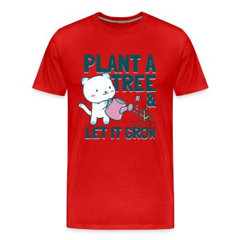 Pflanze einen Baum und lass ihn wachsen - Männer Premium Bio T-Shirt - Rot - Vorne - Damien (186cm)